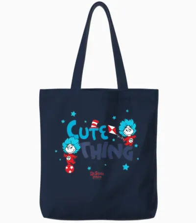 Dr. Seuss Babies Cute Thing Officially Licensed Tote Bags - Navy