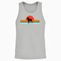 Vintage Dog Retro Sunset Lovers Unisex Tank Top - Ash – 2