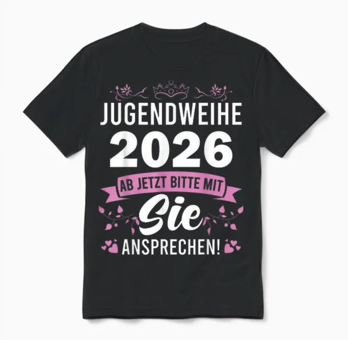 Jugendweihe 2026 Mädchen Junge Unisex T-Shirt in Black