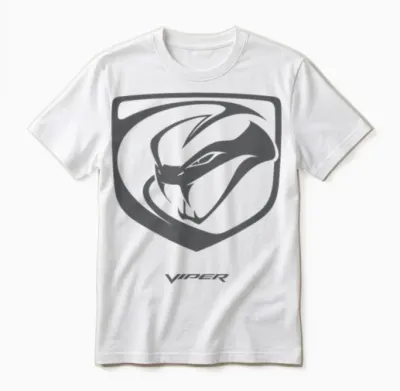 Dodge Viper Logo T-Shirt, Black, S Unisex T-Shirt - White