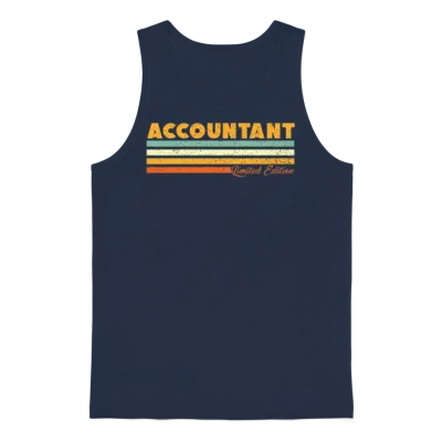 Accountant Retro Gift Unisex Tank Top - Navy