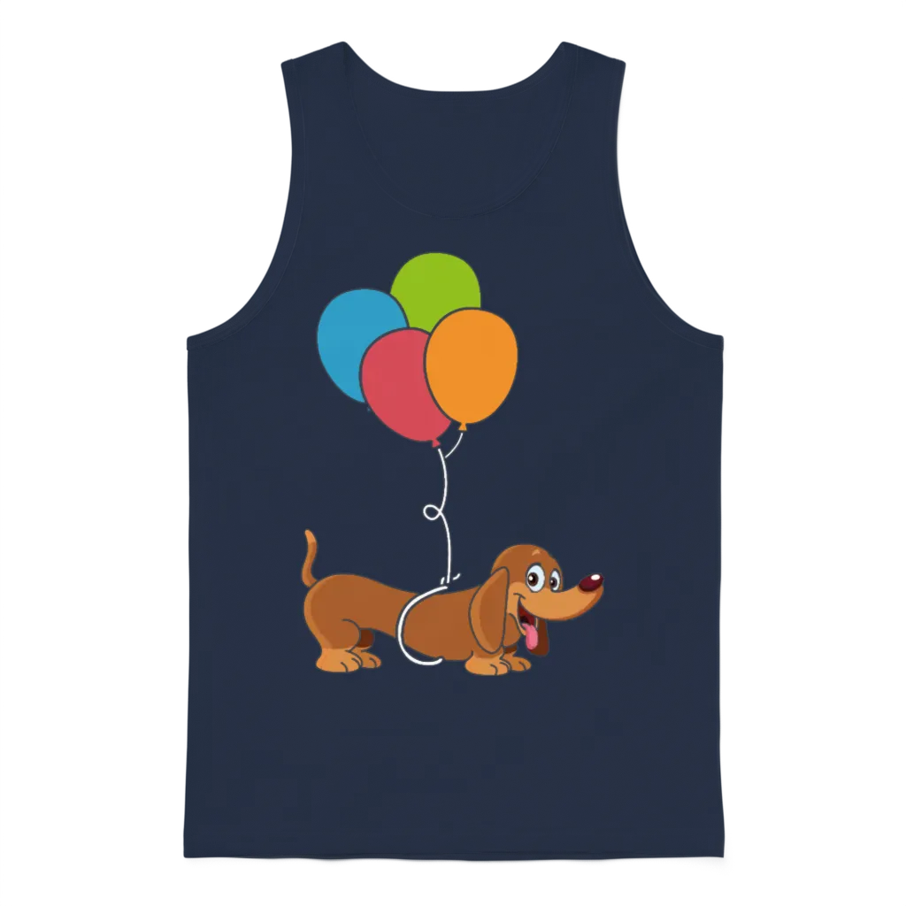 Dachshund with Balloon Dog Lover Gift Unisex Tank Top - Navy