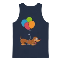Dachshund with Balloon Dog Lover Gift Unisex Tank Top - Navy – 1