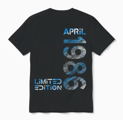 Limited Edition April 1986 Mann Frau 40. Geburtstag Unisex T-Shirt - Black
