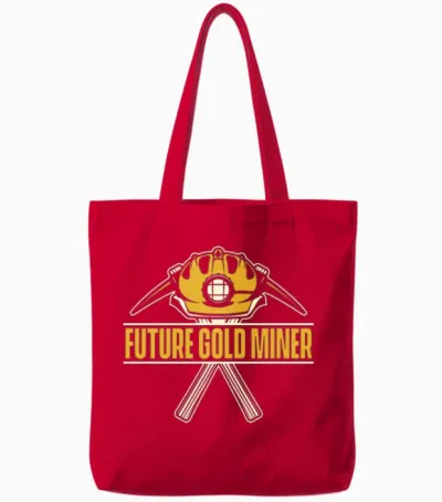 Gold Mining Tote Bags - Red