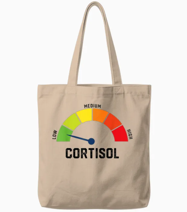 Low Cortisol V Meme Memes & Humor Gift Tote Bags in Natural