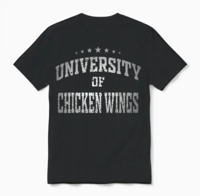 University of Chicken Wings Unisex T-Shirt - Black