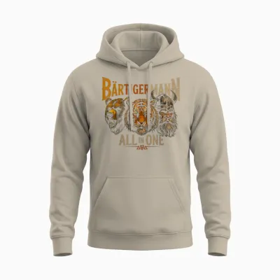 Wikinger Bart Walhalla Mythologie Bär Tiger Bärtiger Mann Unisex Hoodie - Sand