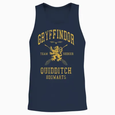 Kids Harry Potter Gryffindor Team Seeker Text Unisex Tank Top - Navy