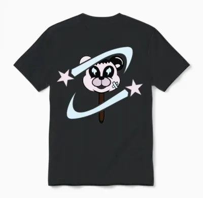 Cute Star Bear Unisex T-Shirt - Black
