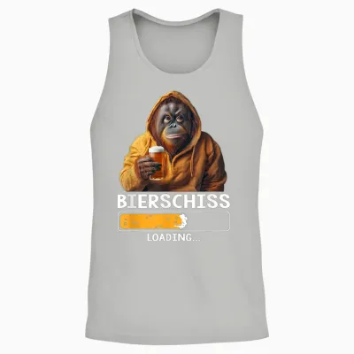 Bierschiss Loading Lustiger Spruch Bier Party Orangutan Affe Unisex Tank Top - Ash