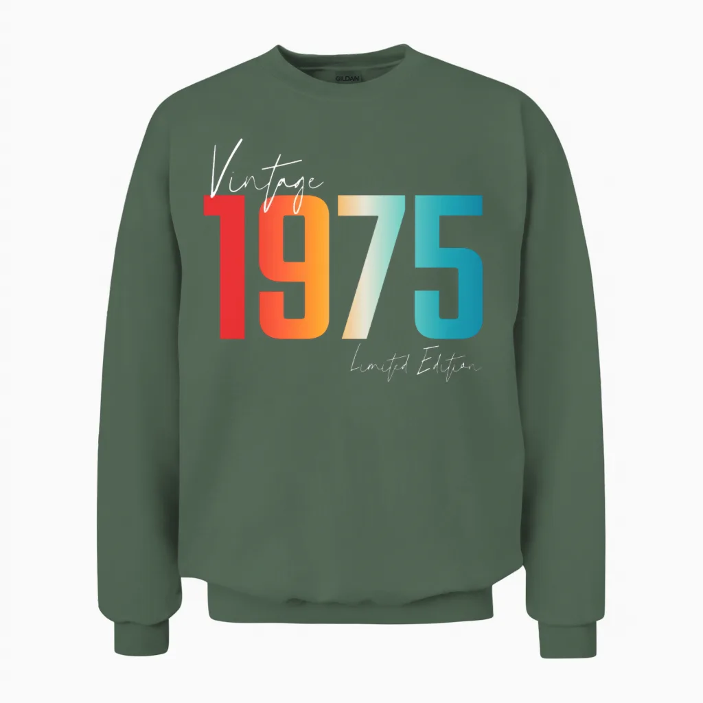 Vintage 1975 Limited Edition Unisex Sweatshirt in Military Green