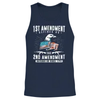 1st Amendment Defines Us, 2nd Defends Us Unisex Tank Top - Navy – 2