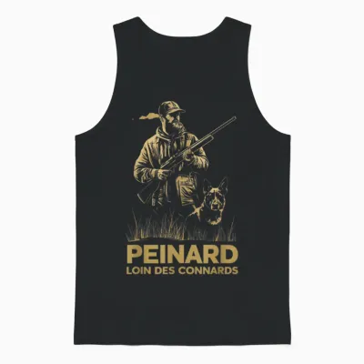 Funny Hunting Peinard Away from S Humor Hunter T-Shirt, Black, S Unisex Tank Top - Black