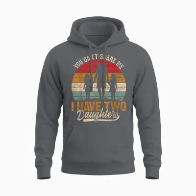 Meilleur Papa De Deux Filles, Mari Drôle Pour La Fête Des Pères Unisex Hoodie - Charcoal
