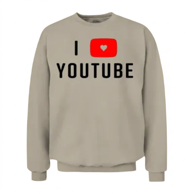 I Heart Youtube Unisex Sweatshirt - Sand