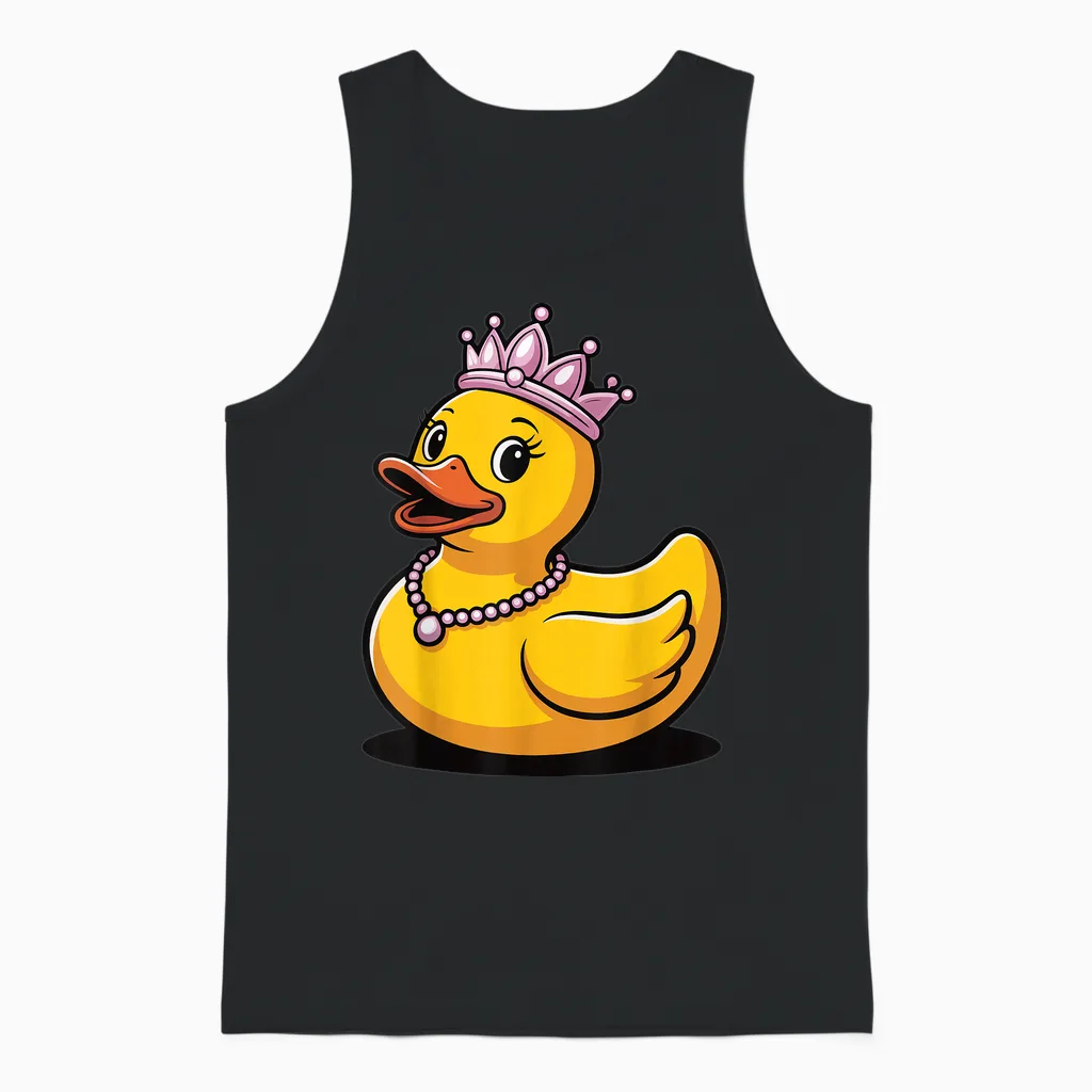 Canard En Caoutchouc Princesse Couronne Couronne Unisex Tank Top in Black