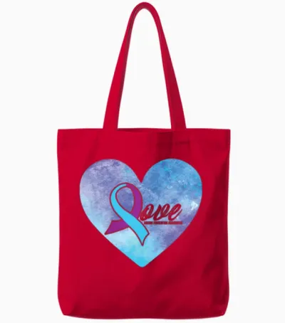 Love Heart Suicide Prevention Suicide Awareness Tote Bags - Red