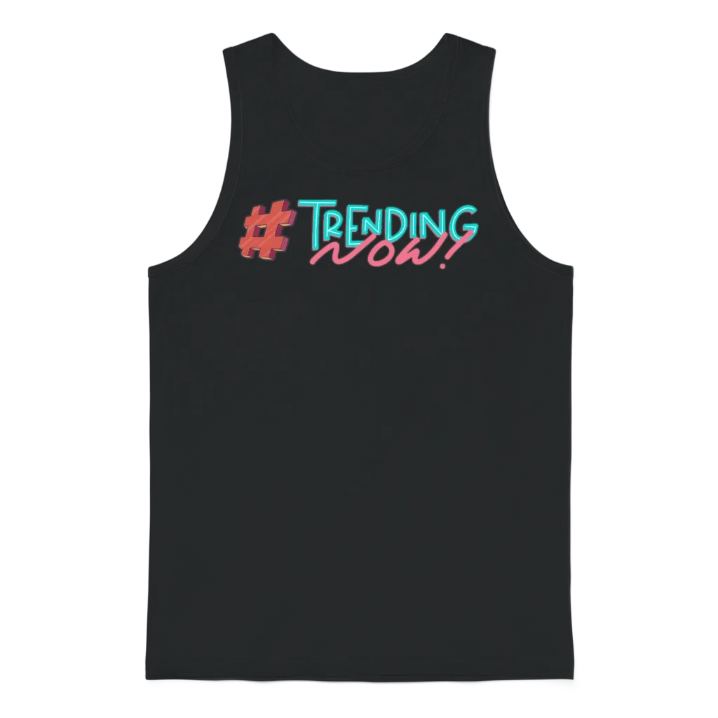 Trending Now Hashtag Unisex Tank Top - Black