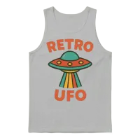 Retro Ufo Illustration Unisex Tank Top - Ash – 1