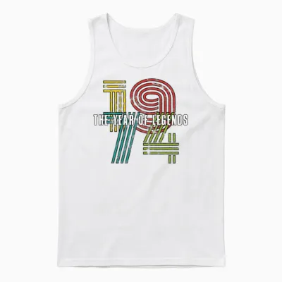 Hello 50 1974 Birthday Gift Unisex Tank Top - White