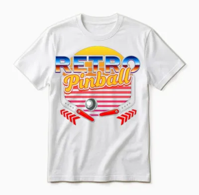 Pinball Retro Game Unisex T-Shirt - White