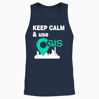 Gis Geographic Information System Unisex Tank Top - Navy