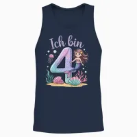 Ich Bin 4 Meerjungfrau Geburtstag Mädchen Geburtstags Unisex Tank Top in Navy - 2