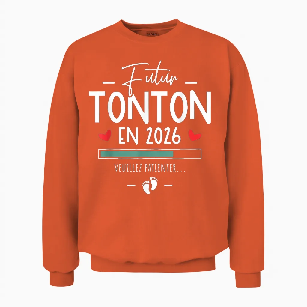 You Will Be Future Tonton 2026 Announcement Pregnancy Tonton Unisex Sweatshirt in Orange