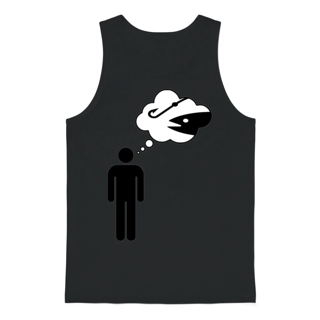 Thinking About Fishing Unisex Tank Top - Black