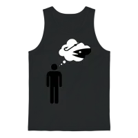 Thinking About Fishing Unisex Tank Top - Black – 1