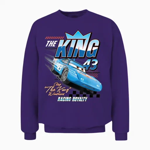 Cars the King Racing Royalty Unisex Sweatshirt in Purple