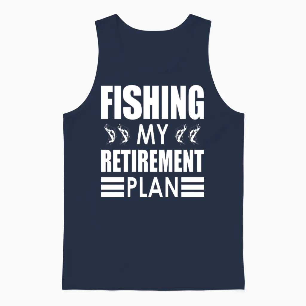 Fishing Retirement Unisex Tank Top in Navy