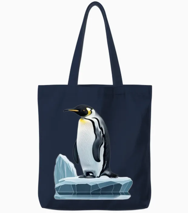 Emperor Penguin Tote Bags in Navy