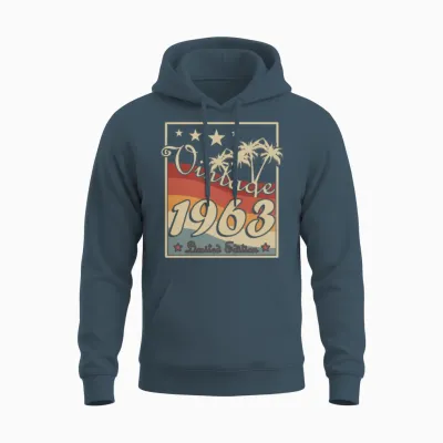 Vintage 1963 Retro Style Unisex Hoodie - Dark Heather