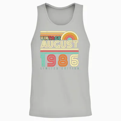 August 1986 Retro Unisex Tank Top - Ash