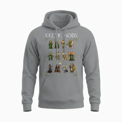 Celtic Mythology Viking Warrior Gods Nordic Irish Scottish T-Shirt, Black, S Unisex Hoodie - Sport Grey