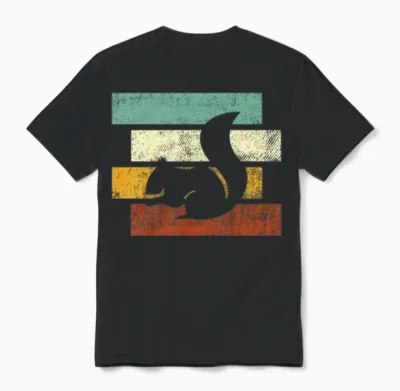 Squirrel Retro Unisex T-Shirt - Black
