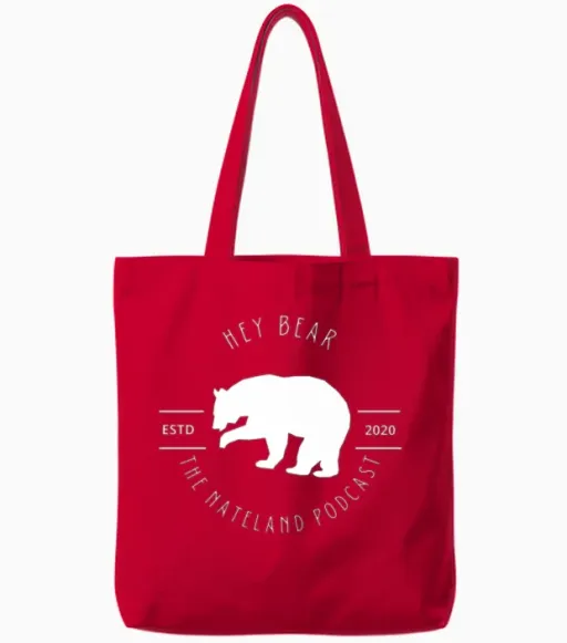 Hey Bear Dk Wildlife Gift Tote Bags in Red