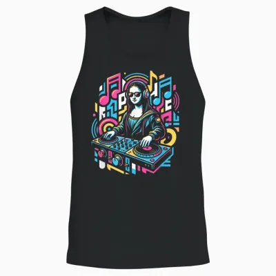 Dj Joconde, Design, Musique, Modern, Festival, Pop Art Unisex Tank Top - Black