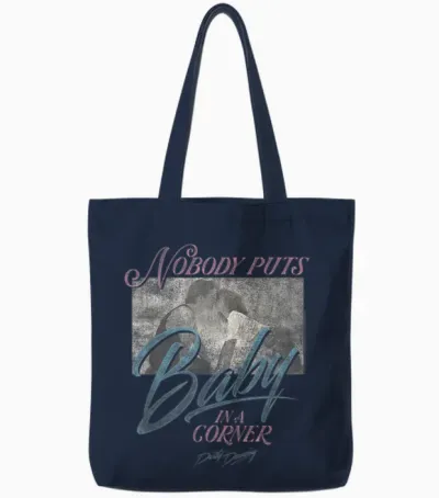 Dirty Dancing Nobody Puts Baby in a Corner Retro Romcom Tote Bags - Navy