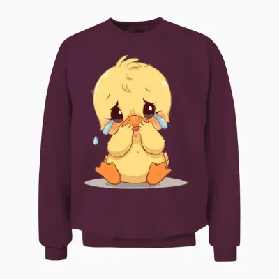 Crying Little Duck Unisex Sweatshirt - Maroon