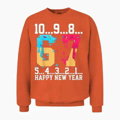 67 Happy New Year Six Seven Funny Countdown 2026 Unisex Sweatshirt - Orange