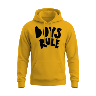 Boys Rule - Bold Statement Design Unisex Hoodie - Gold