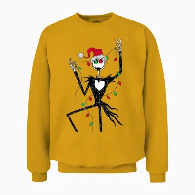 Disney the Nightmare Before Christmas Jack String Lights Unisex Sweatshirt - Gold