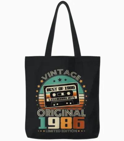 Original 1986 Vintage Birthday 40 Years for Men Women Tote Bags - Black