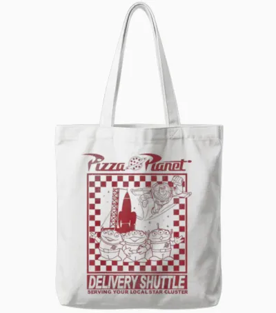 Disney Pixar Toy Story Pizza Planet Delivery Shuttle Tote Bags - White