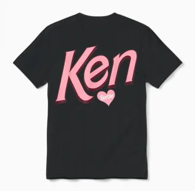 Barbie Valentine's Day Ken Love T-Shirt, Black Unisex T-Shirt - Black