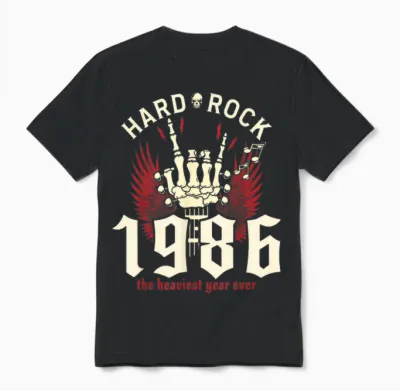 40 Years Vintage Rocker 40th Birthday 1986 Unisex T-Shirt - Black