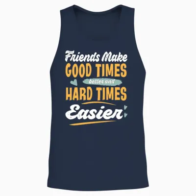 Bestie Bff Shirts for 2 Matching Friendship Gift Unisex Tank Top - Navy
